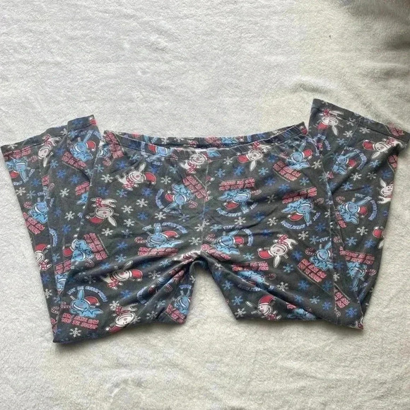 Black Christmas happy bunny pj pants. - Picture 1 of 6